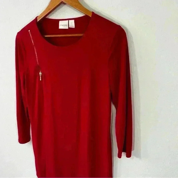 Chicos size 0 red layered tunic - Picture 3 of 6